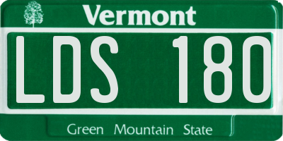 VT license plate LDS180