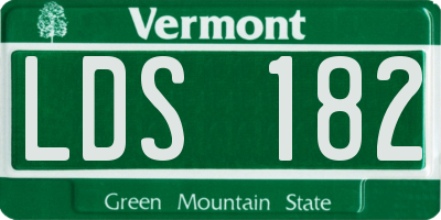 VT license plate LDS182