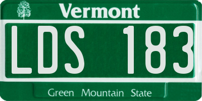 VT license plate LDS183