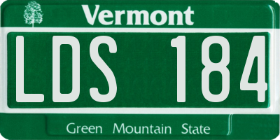 VT license plate LDS184