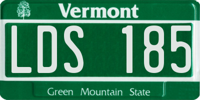 VT license plate LDS185
