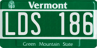 VT license plate LDS186