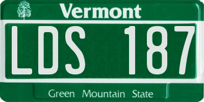 VT license plate LDS187