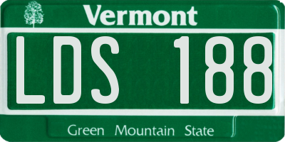 VT license plate LDS188
