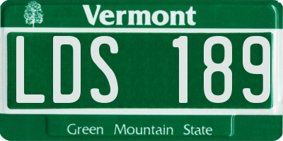 VT license plate LDS189