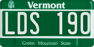 VT license plate LDS190