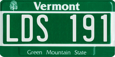 VT license plate LDS191