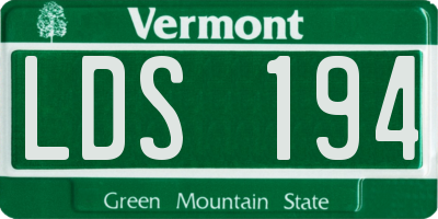 VT license plate LDS194
