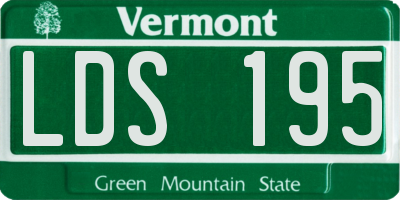 VT license plate LDS195