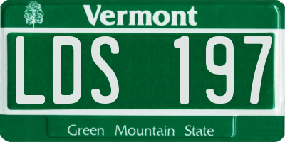 VT license plate LDS197
