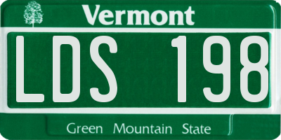 VT license plate LDS198