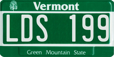 VT license plate LDS199