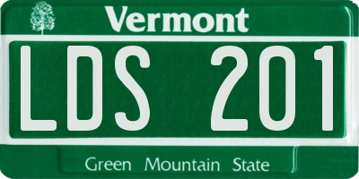 VT license plate LDS201