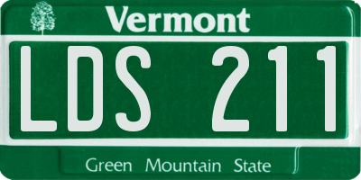 VT license plate LDS211