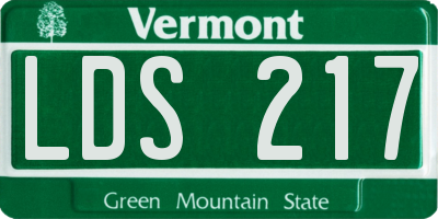 VT license plate LDS217