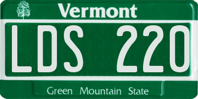 VT license plate LDS220