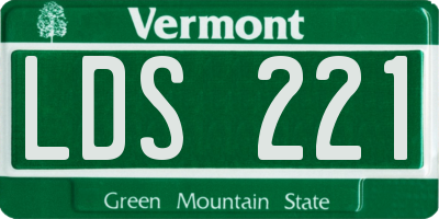 VT license plate LDS221