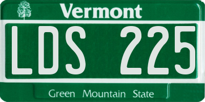 VT license plate LDS225
