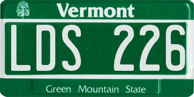 VT license plate LDS226