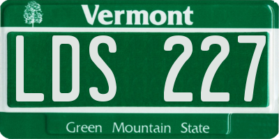 VT license plate LDS227
