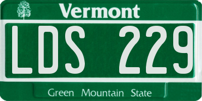 VT license plate LDS229