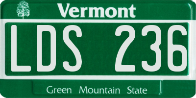 VT license plate LDS236