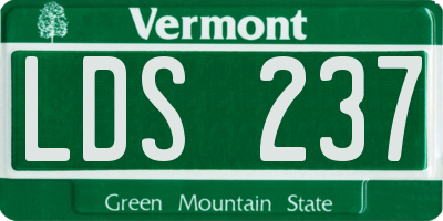 VT license plate LDS237