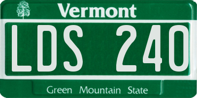 VT license plate LDS240