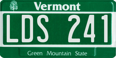 VT license plate LDS241