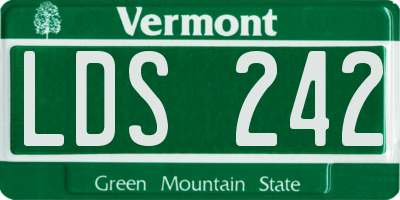 VT license plate LDS242