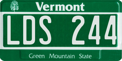 VT license plate LDS244