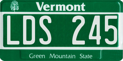 VT license plate LDS245
