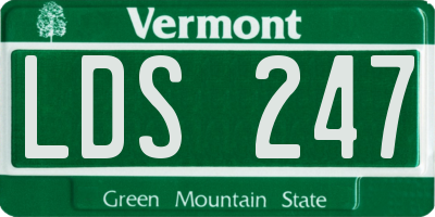 VT license plate LDS247