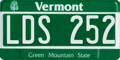 VT license plate LDS252