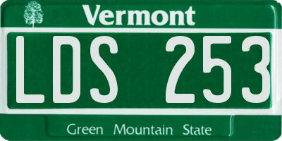 VT license plate LDS253