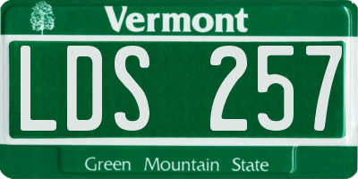 VT license plate LDS257