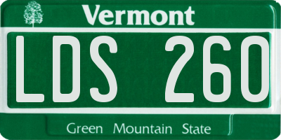 VT license plate LDS260
