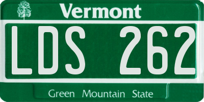 VT license plate LDS262