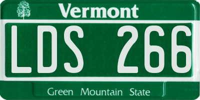 VT license plate LDS266