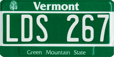 VT license plate LDS267