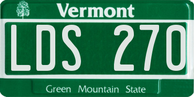 VT license plate LDS270
