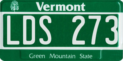 VT license plate LDS273