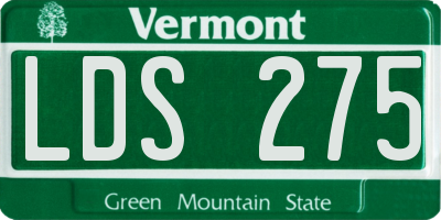 VT license plate LDS275
