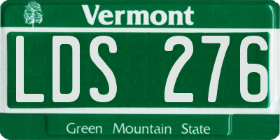 VT license plate LDS276