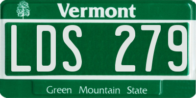 VT license plate LDS279