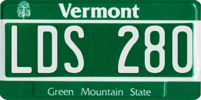 VT license plate LDS280