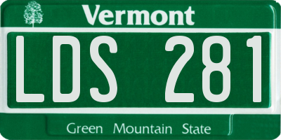 VT license plate LDS281