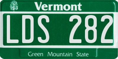 VT license plate LDS282