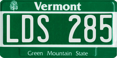 VT license plate LDS285