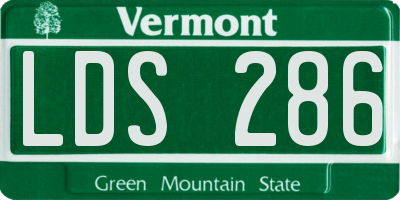 VT license plate LDS286